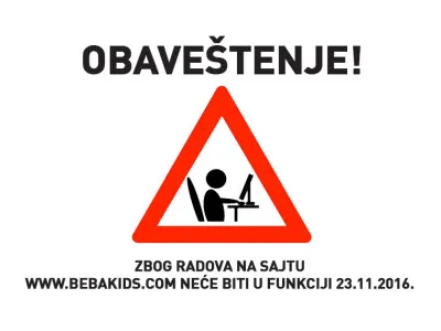 Obaveštenje o radovima na sajtu