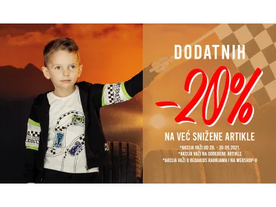 DODATNIH 20% NA VEC SNIZENO