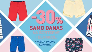 Samo danas ONLINE POPUST -30% na šortseve i bermude