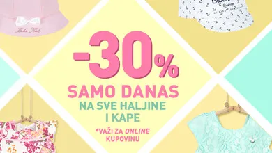Samo danas ONLINE POPUST -30% na haljine i kape