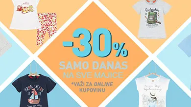 Samo danas ONLINE POPUST -30% na majice