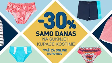 Samo danas ONLINE POPUST -30% na suknje i kupaće kostime
