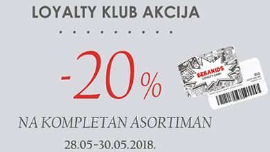 I  LOYALTY KLUB AKCIJA  -20%  I