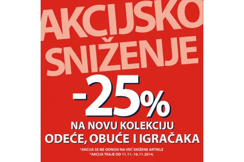 Novo sniženje, na nove kolekcije !