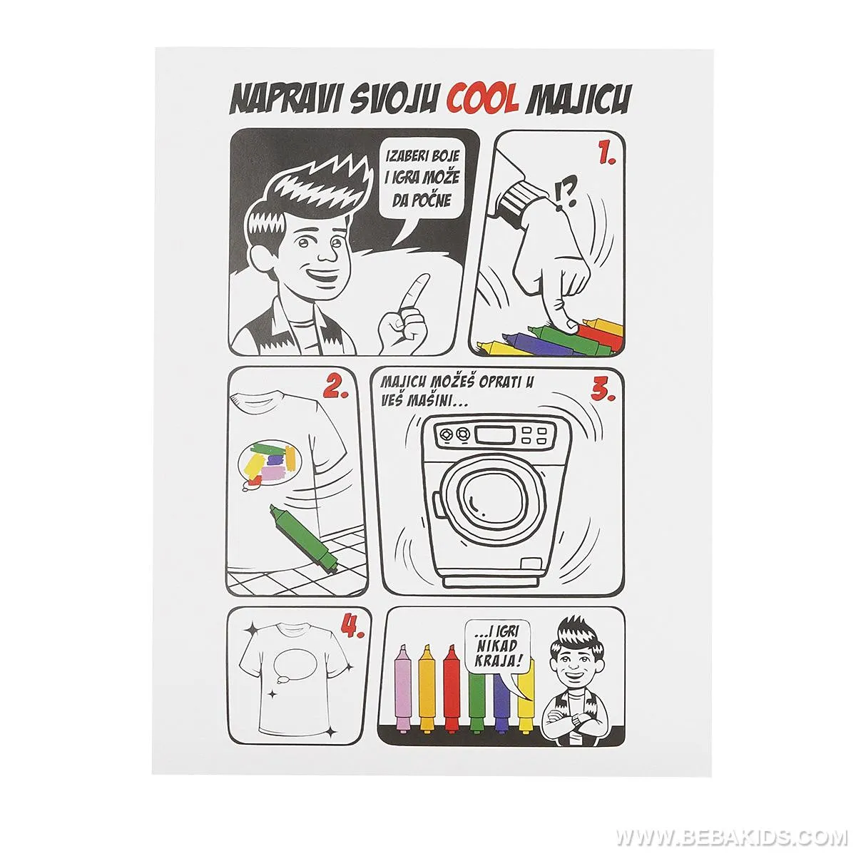 MAJICA PIŠI ZA DEČAKE BRIŠI
