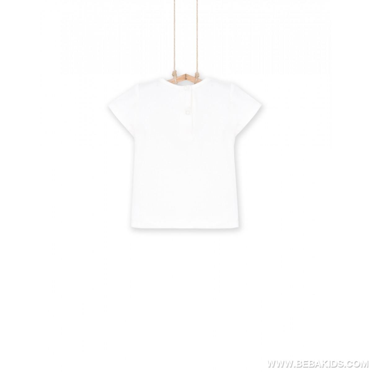 MAJICA ZA DEVOJČICE BASIC KREM BELA