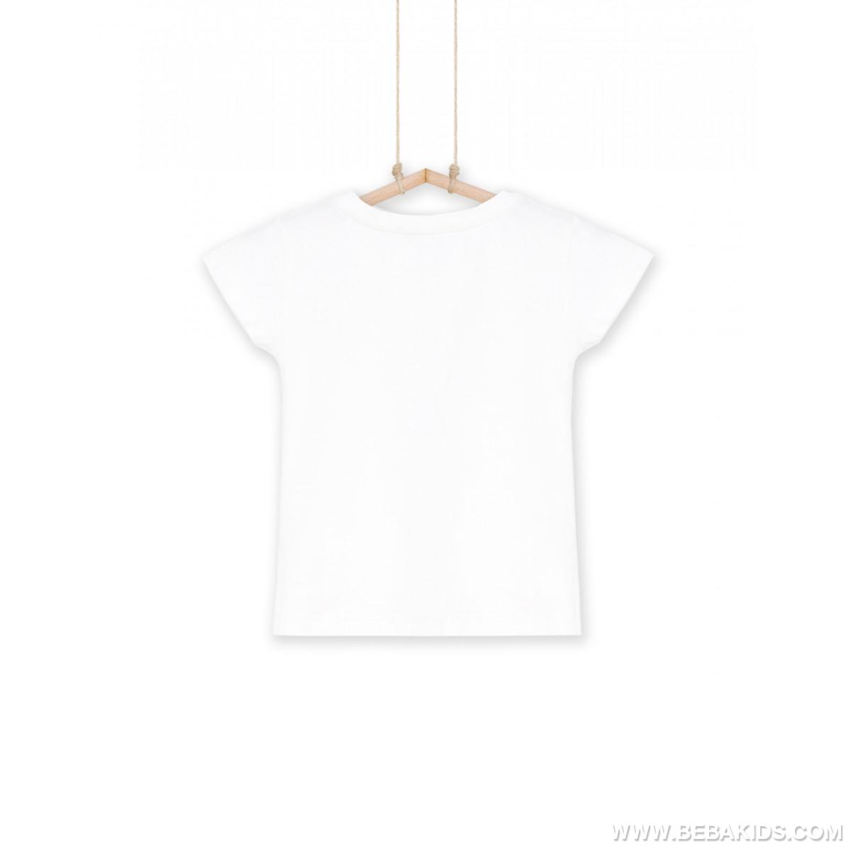 MAJICA ZA DEVOJČICE BASIC KREM BELA